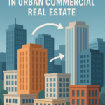 Urban commercial real estate buildings representing a 1031 exchange