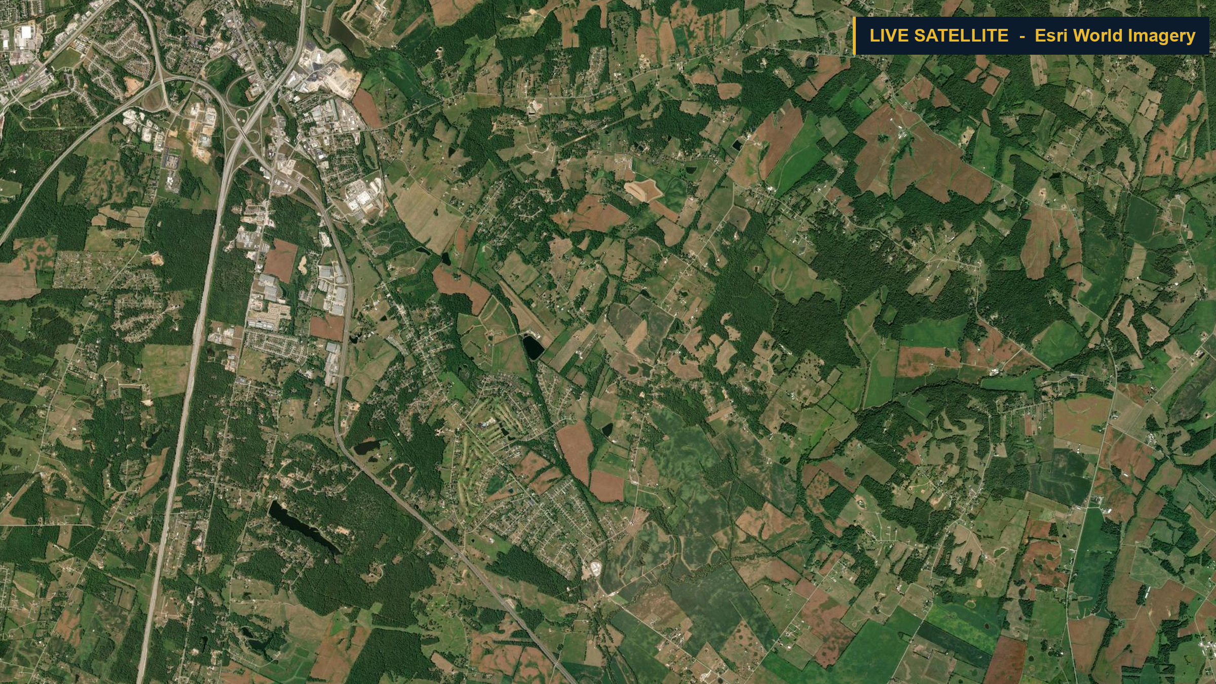 Satellite view of the I-65 corridor from Elizabethtown to the Glendale megasite, Hardin County, Kentucky